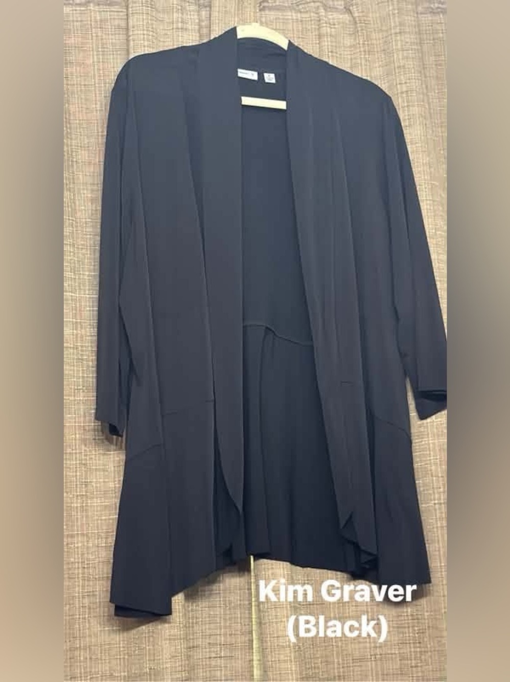 Open-Front Black Women's Top